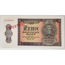 GERMANY 1954 . TEN 10 MARK BANKNOTE . SPECIMEN